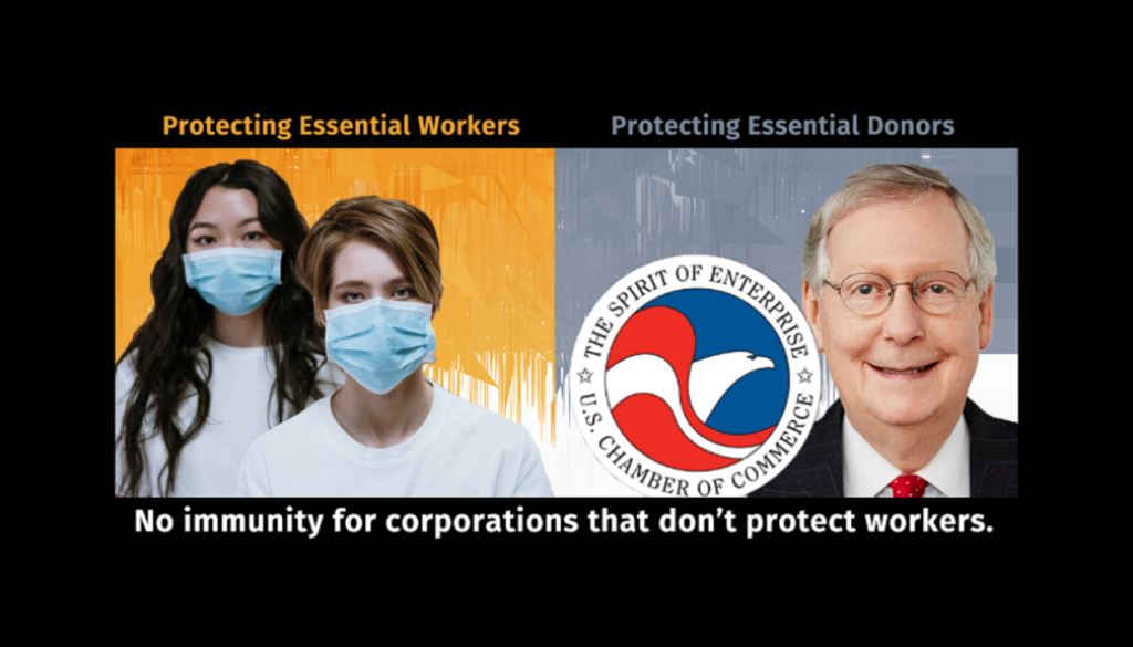 who is McConnell protecting: essential workers or essential donors?